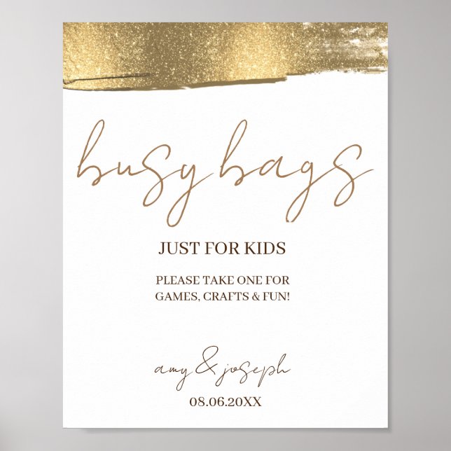 Minimalistisk Rustic Anpassningsbar Kids Busy Bags Poster (Framsidan)