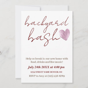 Minimalistisk Rustic Backyard Bash Houseuppvärmnin Inbjudningar