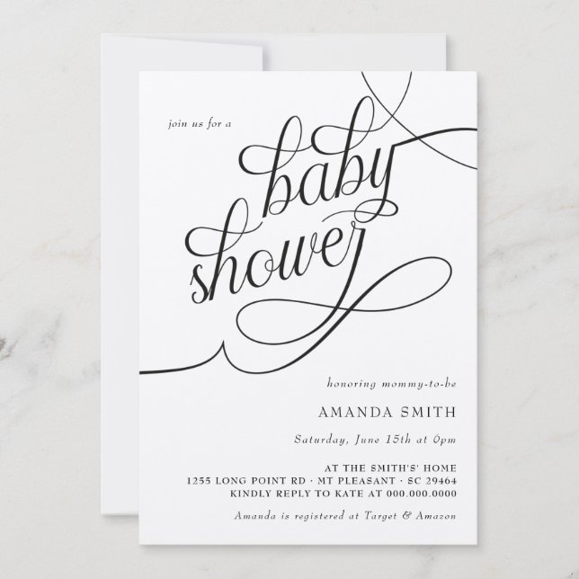 Minimalistisk Rustic Boho Neutral Baby Shower Inbjudningar (Framsida)
