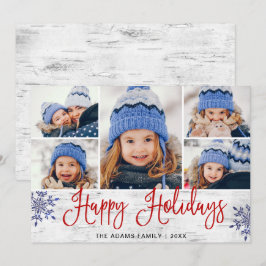 Minimalistisk Rustic God jul 5-FOTOS Julkort