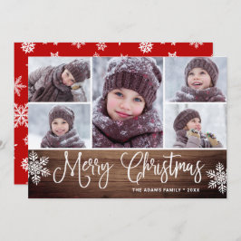 Minimalistisk Rustic God jul 5-FOTOS Julkort