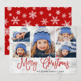 Minimalistisk Rustic God jul 5-FOTOS Julkort