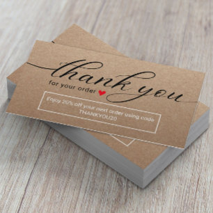 Minimalistisk Rustic Kraft Business Tack Visitkort
