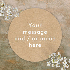 Minimalistisk Rustic Kraft-Personlig Runt Klistermärke