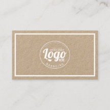 Minimalistisk Rustic Kraft White Gräns Logotyp