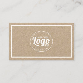Minimalistisk Rustic Kraft White Gräns Logotyp Visitkort