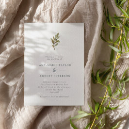Minimalistisk Rustic Olive Gren Bröllop Inbjudningar