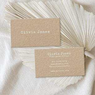 Minimalistisk Rustic Vintage Typewriter Kraft Visitkort