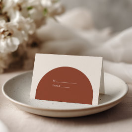 Minimalistisk Rustik Bränd Orange Båge Boho Bröllo Placeringskort