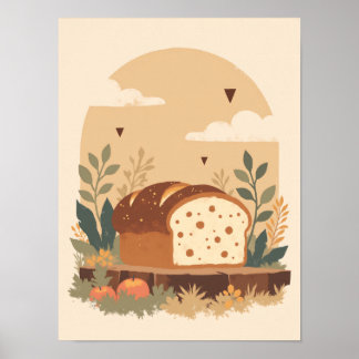 Minimalistisk Rustik Bread Boho Wall Art Poster