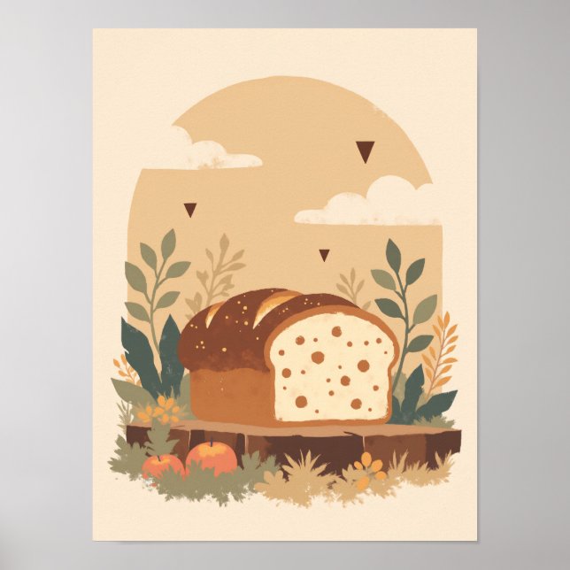 Minimalistisk Rustik Bread Boho Wall Art Poster (Framsidan)