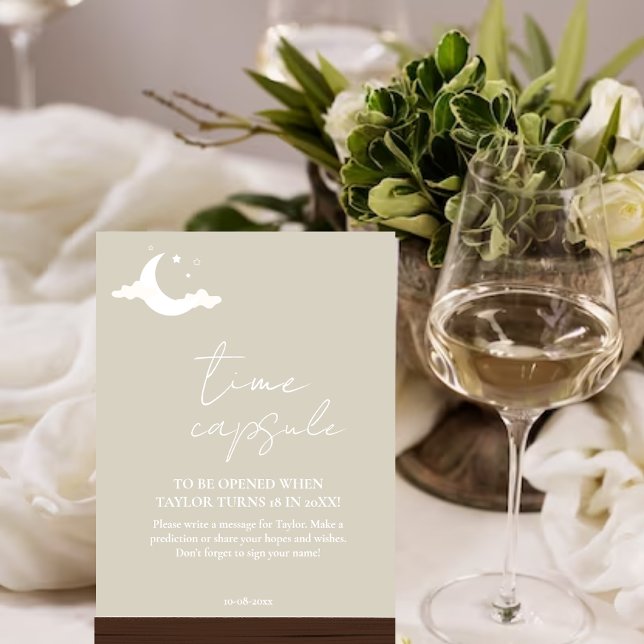 Minimalistisk rustik förlossningsfest tidskapsel s poster (Skapare uppladdad)