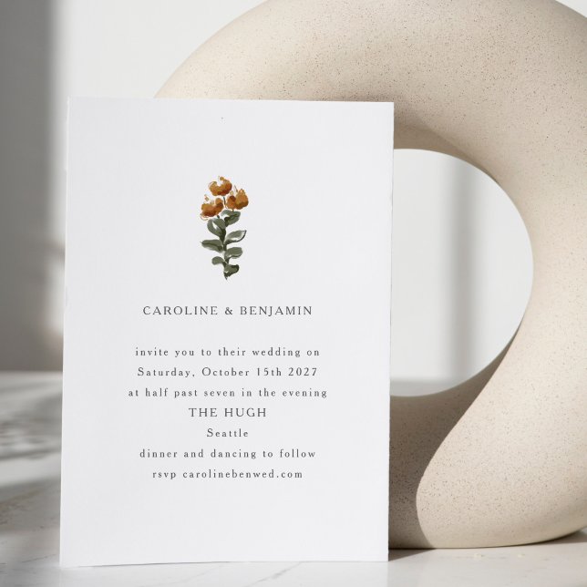 Minimalistisk Rustik Whimsisk Vildblomma Bröllop Inbjudningar (Skapare uppladdad)