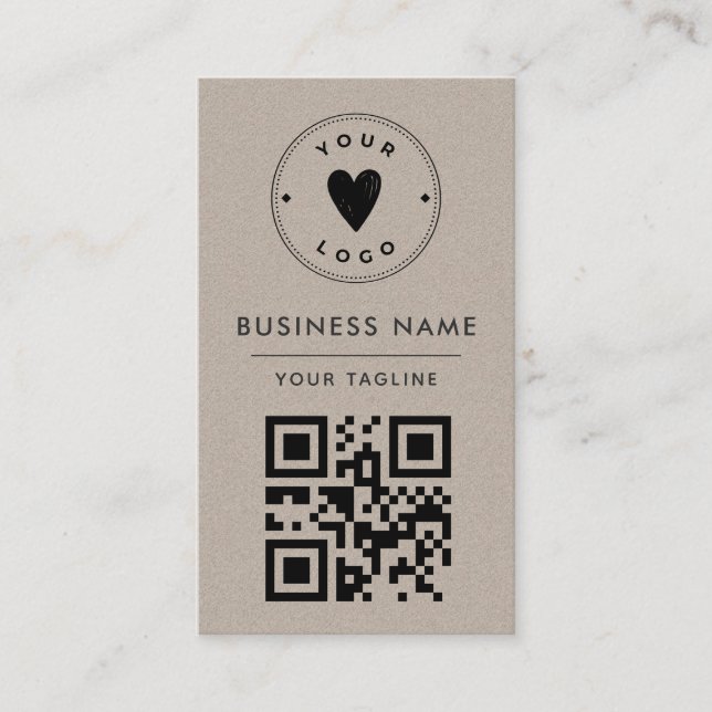 Minimalistisk Rusty Kraft lägg till din egen Logot Visitkort (Framsida)