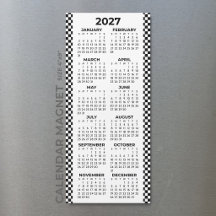 Minimalistisk Rutig 2027 Magnetisk Kalender