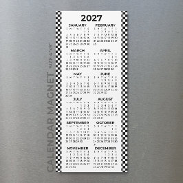 Minimalistisk Rutig 2027 Magnetisk Kalender
