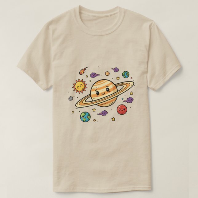 Minimalistisk rymd-estetik Galaxy Moon T-shirt (Design framsida)