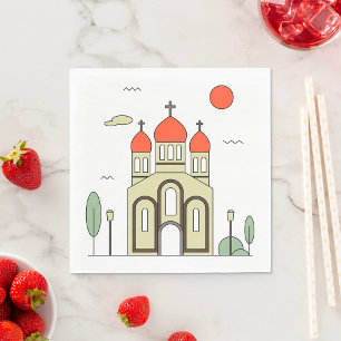 Minimalistisk rysk-ortodoxa kyrka pappersservett