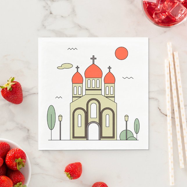 Minimalistisk rysk-ortodoxa kyrka pappersservett (Skapare uppladdad)