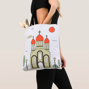 Minimalistisk rysk-ortodoxa kyrka tygkasse
