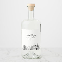 Minimalistisk Sacramento Bröllop Anpassningsbar Spritflaskor Etikett
