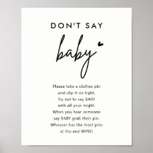 Minimalistisk säg inte babyskylt för babykläder