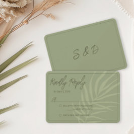 Minimalistisk Sage Grönt Boho Bröllop OSA Kort
