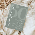 Minimalistisk Sage Sextio 60-årsfest Inbjudningar<br><div class="desc">Denna minimalistiska typografi för födelsedagsinbjudan är perfekt för en modern födelsedagsfest. Den enkla designen har klassisk vit typsnitt på salvia bakgrund. Kan anpassas i valfri färg. Håll designen minimal och elegant, som den är, eller gör den personlig genom att lägga till din egen grafik och konstverk. För mer avancerad anpassning...</div>