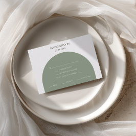 Minimalistisk Sagegrön Båge Måltidsval RSVP-kort OSA Kort