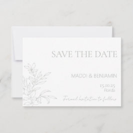 Minimalistisk Sagegrön Blommig Spara Datum-kort OSA Kort