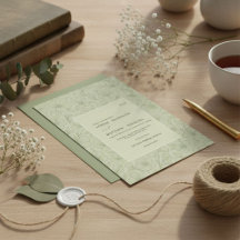 Minimalistisk sagegrön bohemisk blomma