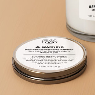 Minimalistisk säkerhetsvarning för svart och vitt  runt klistermärke