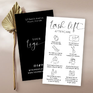Minimalistisk salon Eyelash Hiss & Tint After Care Visitkort