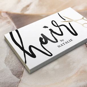 Minimalistisk salong för handskrivet skrivet skri visitkort