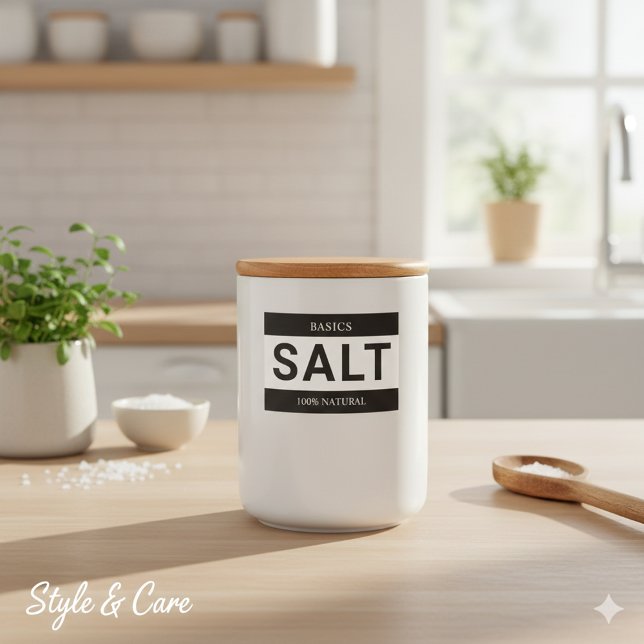 Minimalistisk saltetikett för behållare mat etiketter (Minimalist Salt Label for Containers)