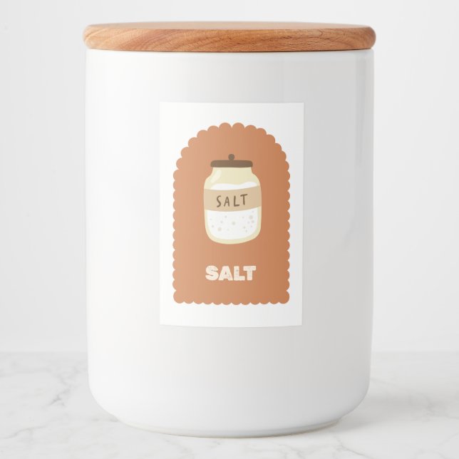 Minimalistisk saltförvaring Modernt kök Mat Etikett (Framsida)