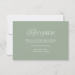 Minimalistisk Salvia Bröllopsreception Infogningsk OSA Kort