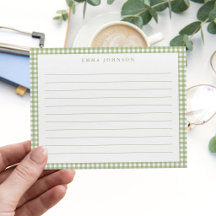 Minimalistisk salvia grön gingham rutig fodrad
