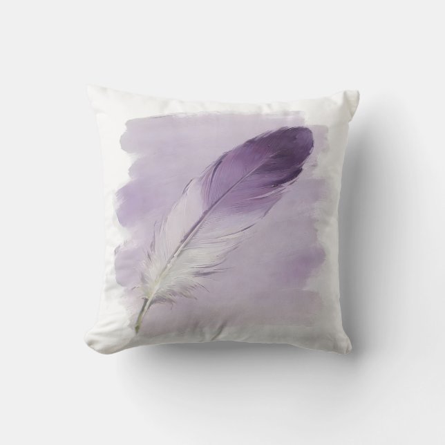 Minimalistisk Salvia Grön Målarpensel Fjäder Kudde (Framsida)