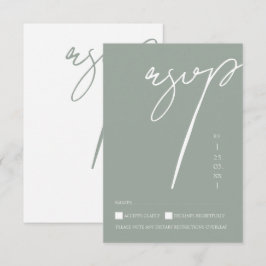 Minimalistisk salvia grön script typografi bröllop OSA kort