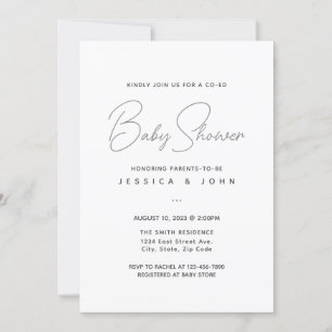 Minimalistisk samEd Modern Baby Shower Inbjudningar
