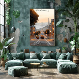 Minimalistisk San Francisco Siluett California Kon Poster