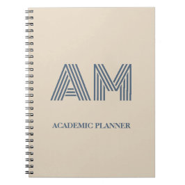 Minimalistisk sandbeige kustmonogram anteckningsbok