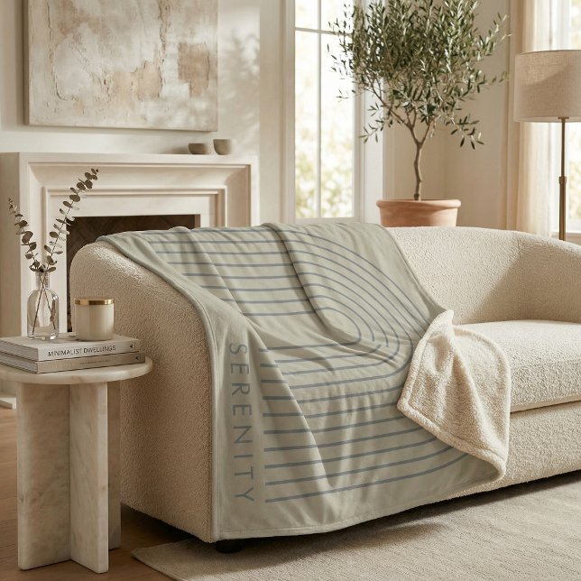 Minimalistisk Sandgrå Båg Linje Konst Tyst Lyx Fleecefilt (Minimalist Sand Grey Arch Line Art Quiet Luxury Sophisticated Home Decor Fleece & Sherpa Blankets
)