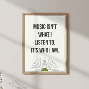 Minimalistisk Sängkammardekor. Citat för Musiketfa Poster