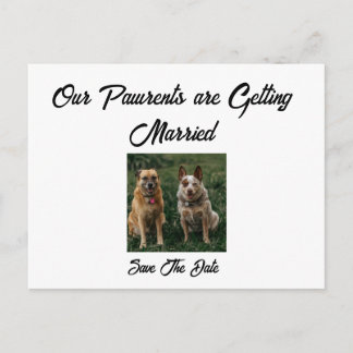 Minimalistisk Save the Date från hundarna Meddelande Vykort