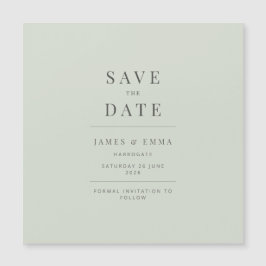 Minimalistisk Save the Date i blekgrön