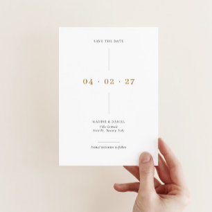 Minimalistisk Save the Date-inbjudan Inbjudningar