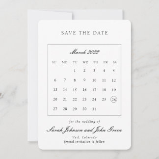 Minimalistisk Save the Date-kalender Spara Datumet