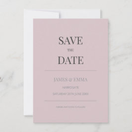 Minimalistisk Save the Date-kort Dusky Rose